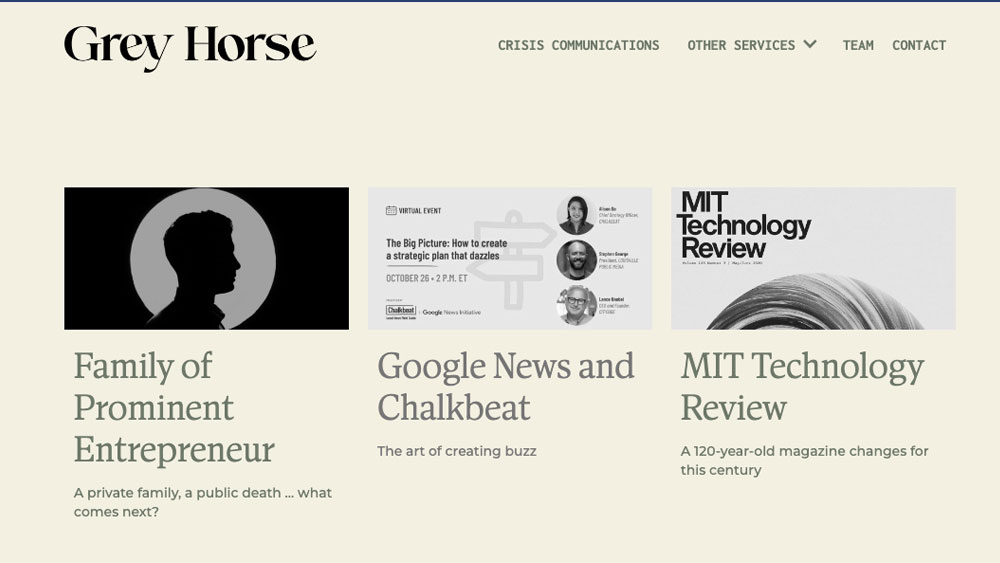 website for grey horse communications